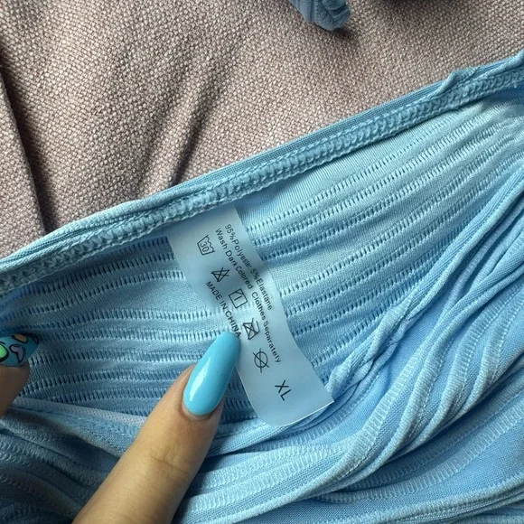 Blue Ruffled Bikini - Picture 2 of 3